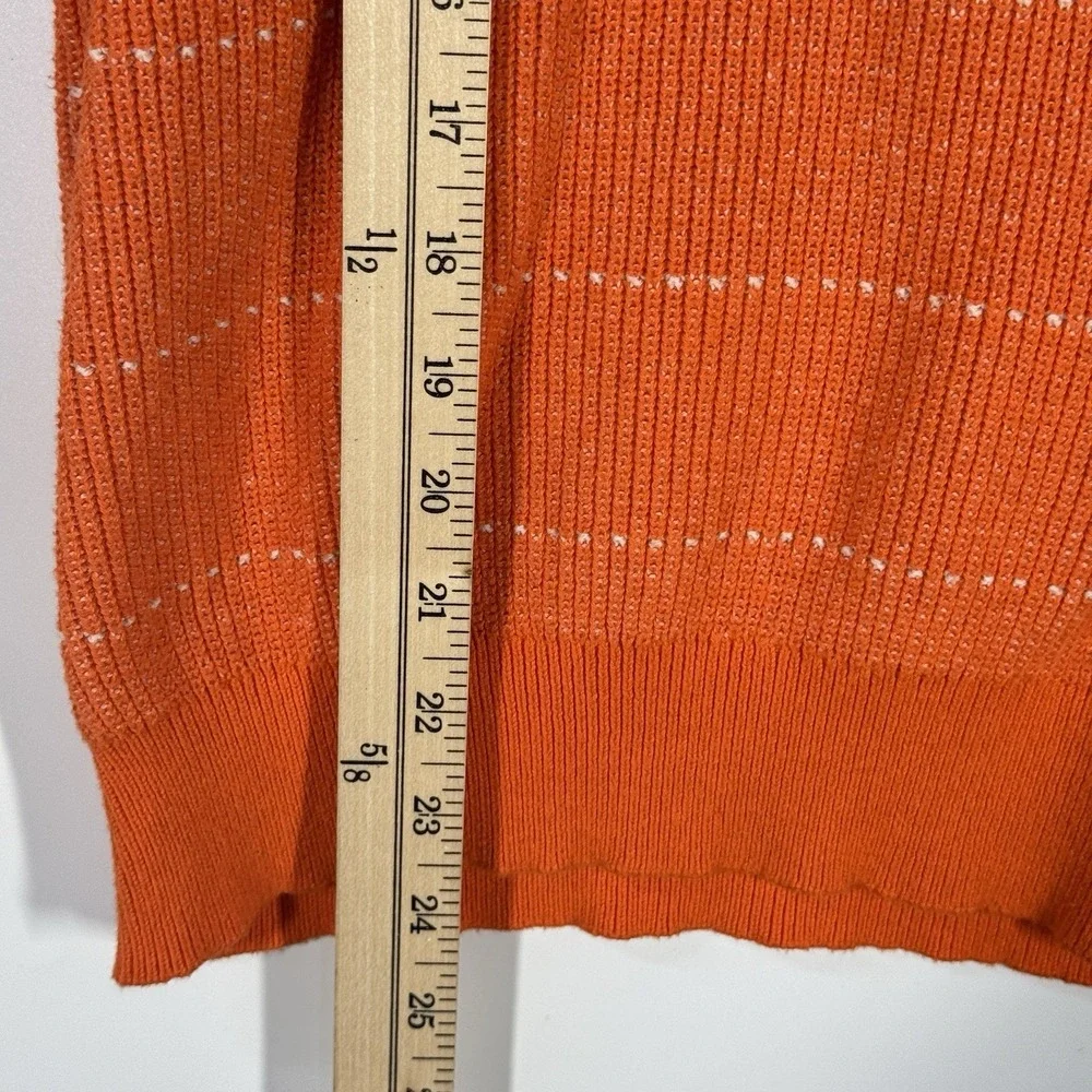 Ann Taylor Factory Sweater Womens XL Orange Knit Short Sleeve Cozy Spring - Picture 8 of 9